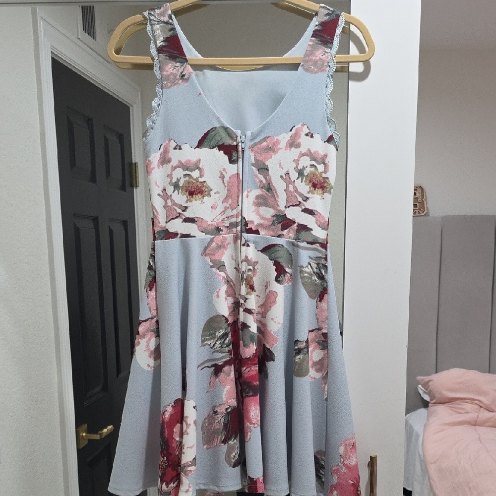 City Studio A-line Mini Dress Pink Red Scoop Neck - Picture 2 of 6